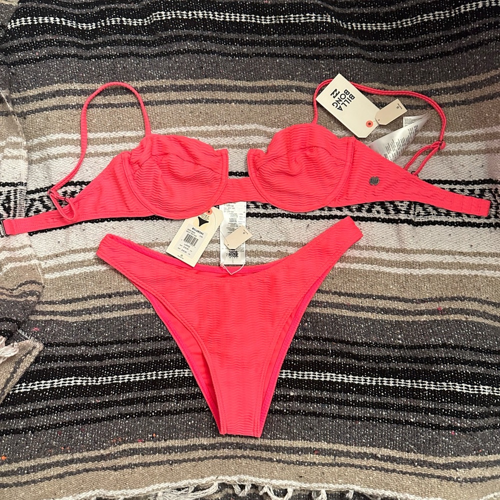 Pink Billabong Wave Trip Bikini Hike Size Large